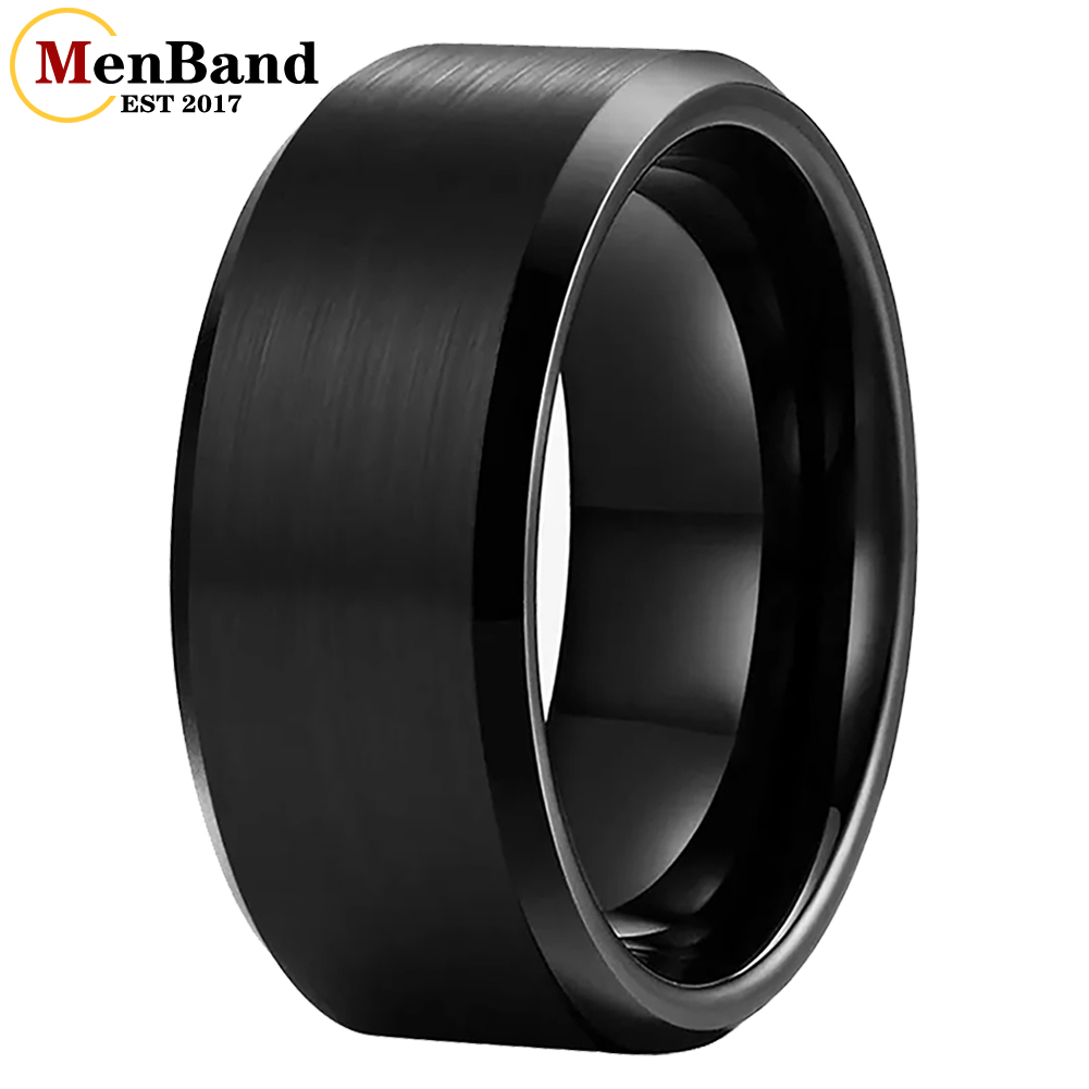 Wedding Zone - Anillo de tungsteno negro para hombre