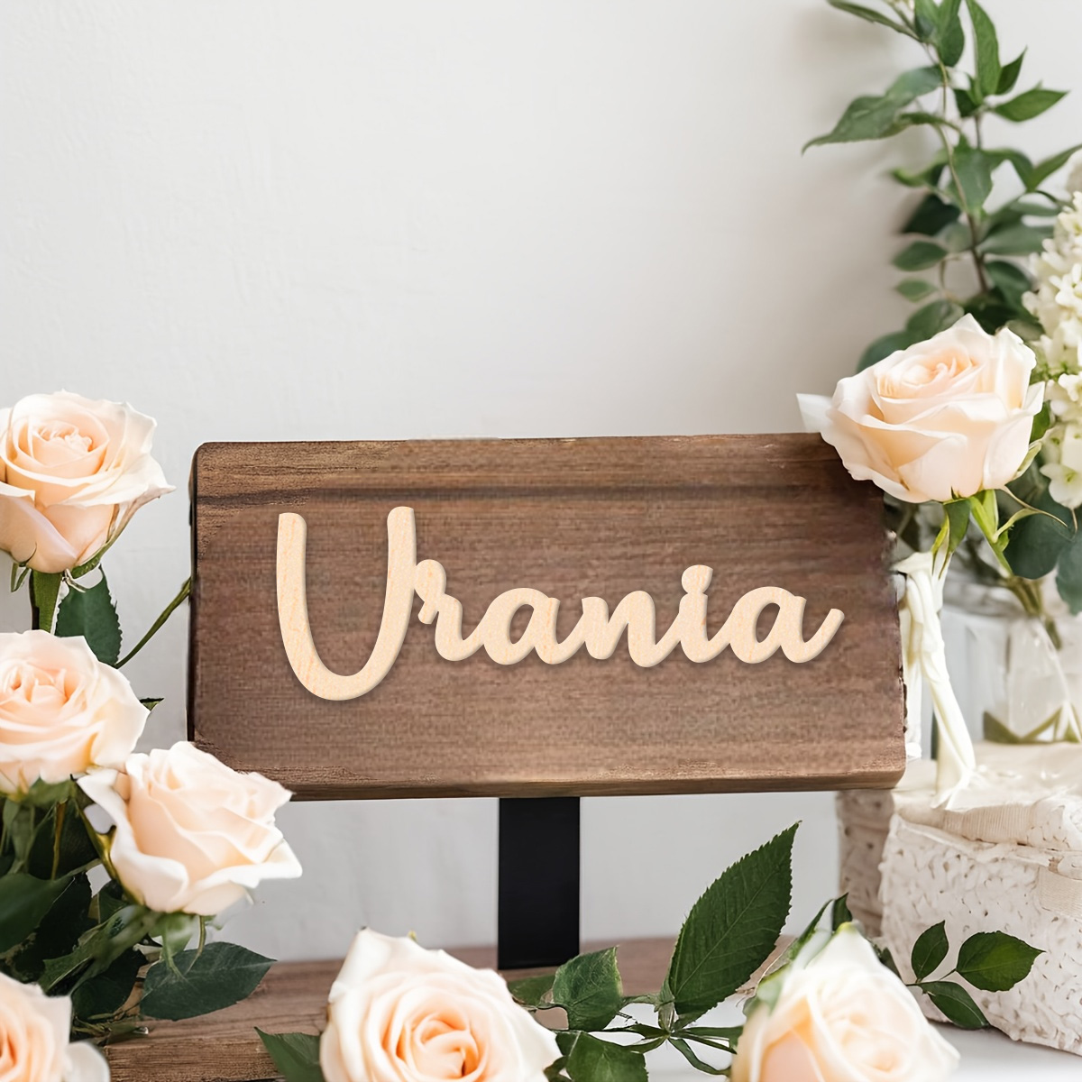 Wedding Shop - Letrero de madera maciza personalizado de
