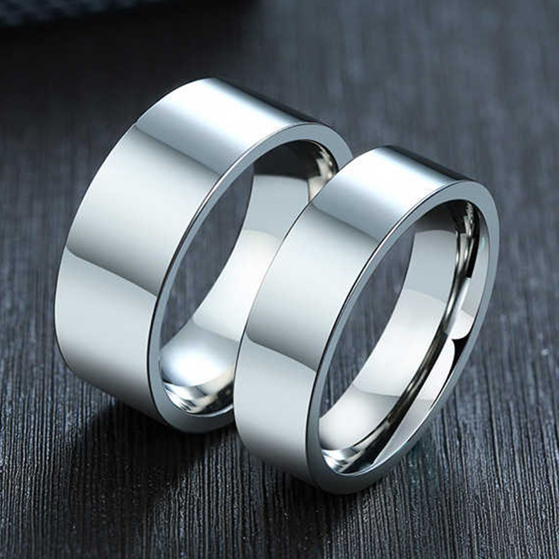 Wedding Zone - Anillos de acero inoxidable de 3/4/6/8mm