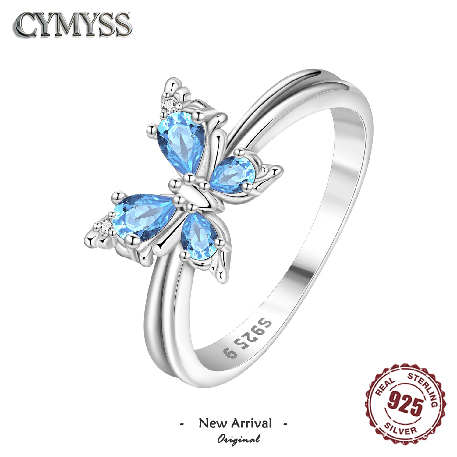 Wedding Z - Elegante anillo de mariposa de Plata