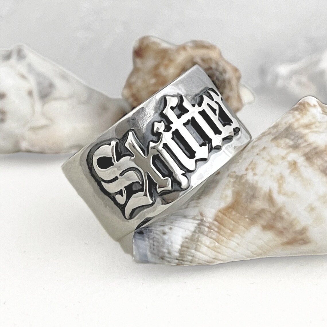 Wedding Zone - Anillos góticos de 12MM para hombre,