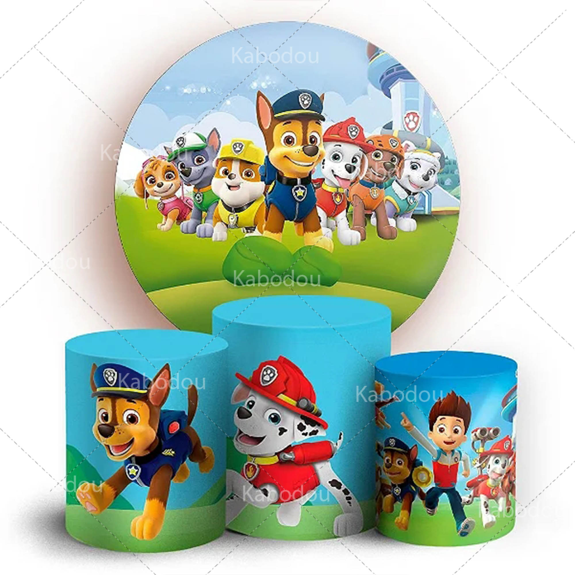 Photo Booth Prop - Fondo Redondo de Patrulla Canina para
