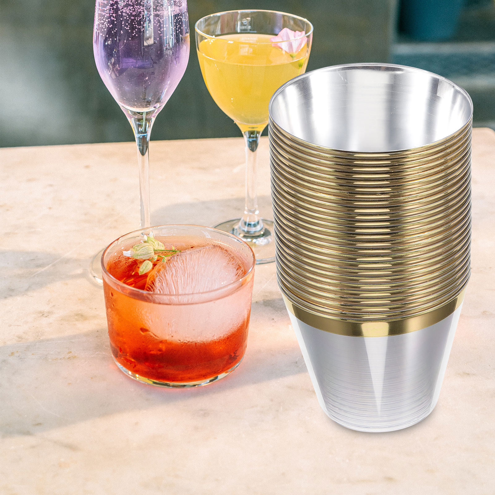 Wedding Water Supply - 25 uds. Vasos desechables transparentes de