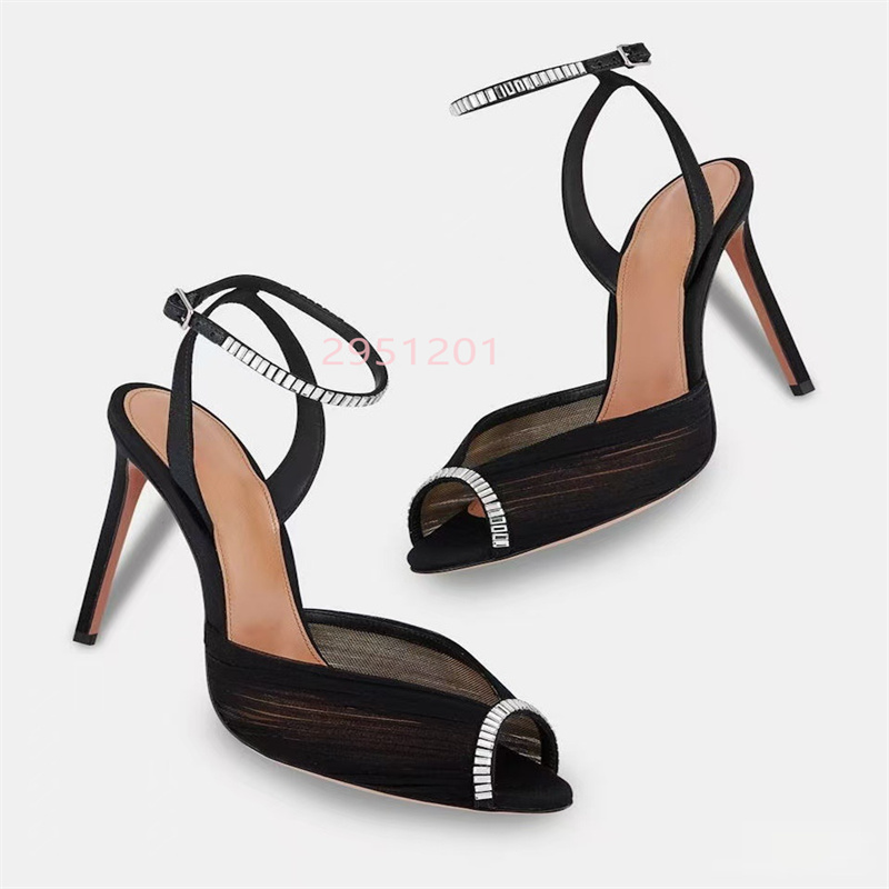 Wedding Super - Sandalias De malla De encaje blanco