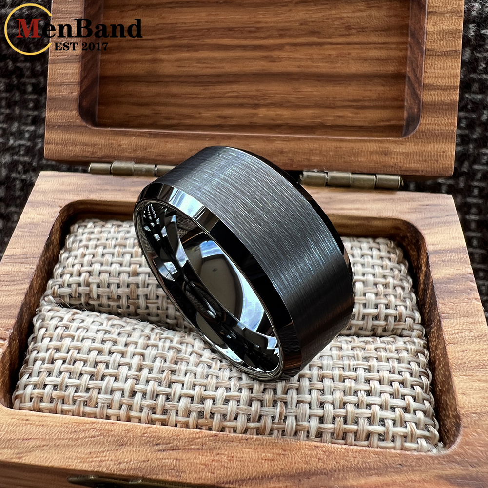 Anillo de tungsteno negro para - Wedding Zone reseña y precio