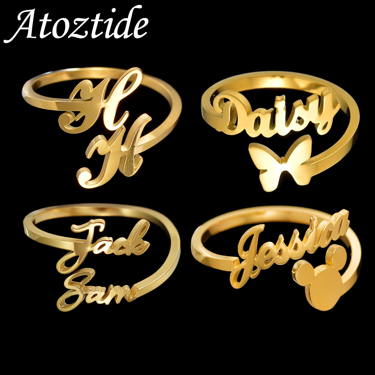 Atoztide-anillos con nombres p - Wedding Zone reseña y precio