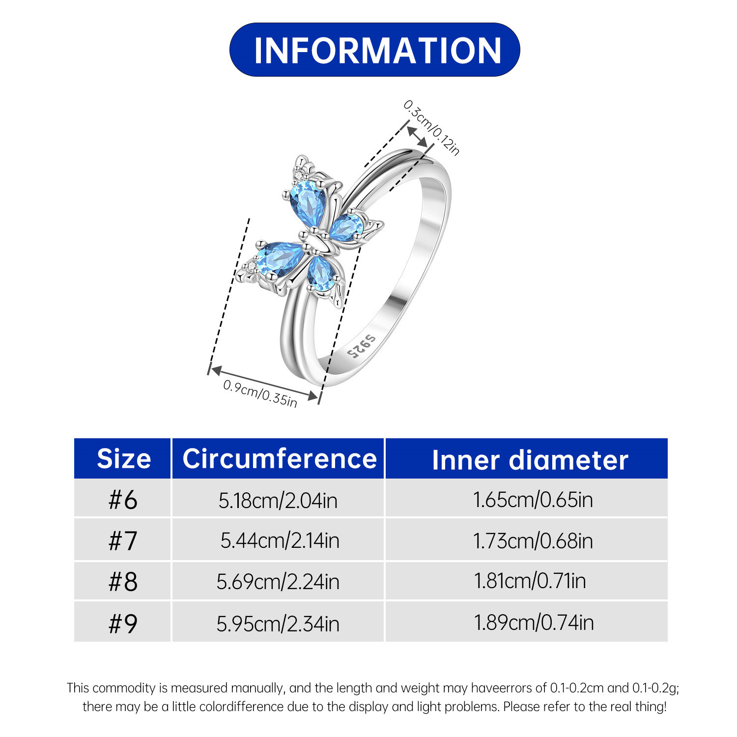 Elegante anillo de mariposa de - Wedding Z reseña y precio