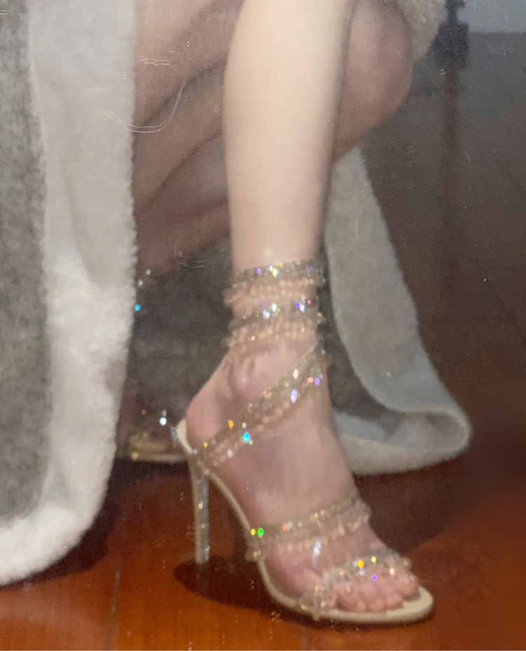 Sandalias de tacón alto con fo - Wedding Fx reseña y precio