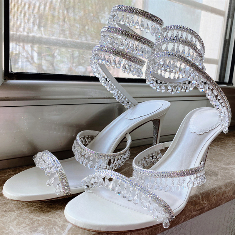 Sandalias de tacón alto con fo - Wedding Fx reseña y precio