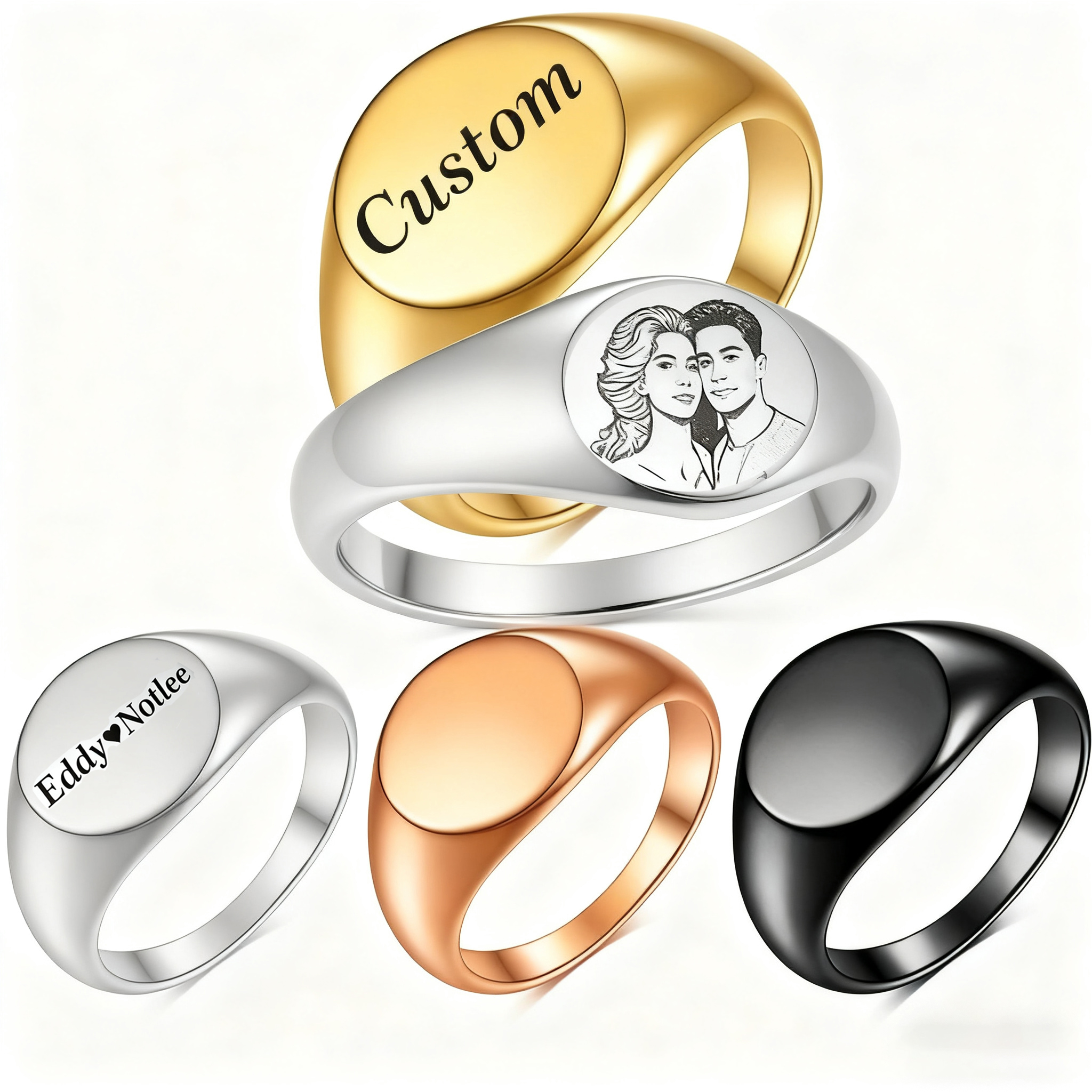 Anillos redondos de corazón co - Wedding Zone reseña y precio