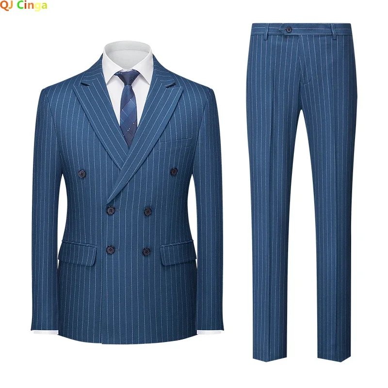 Traje cruzado a rayas para hom - Wedding Fx reseña y precio