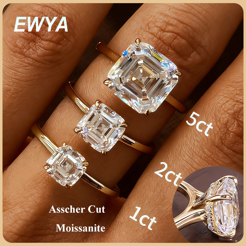 EWYA Asscher Cut 1/2/3/5CT 3EX - Wedding Zone reseña y precio