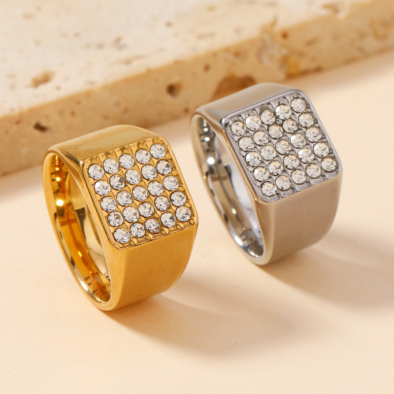 Anillo de sello de circonia cú - Wedding Z reseña y precio